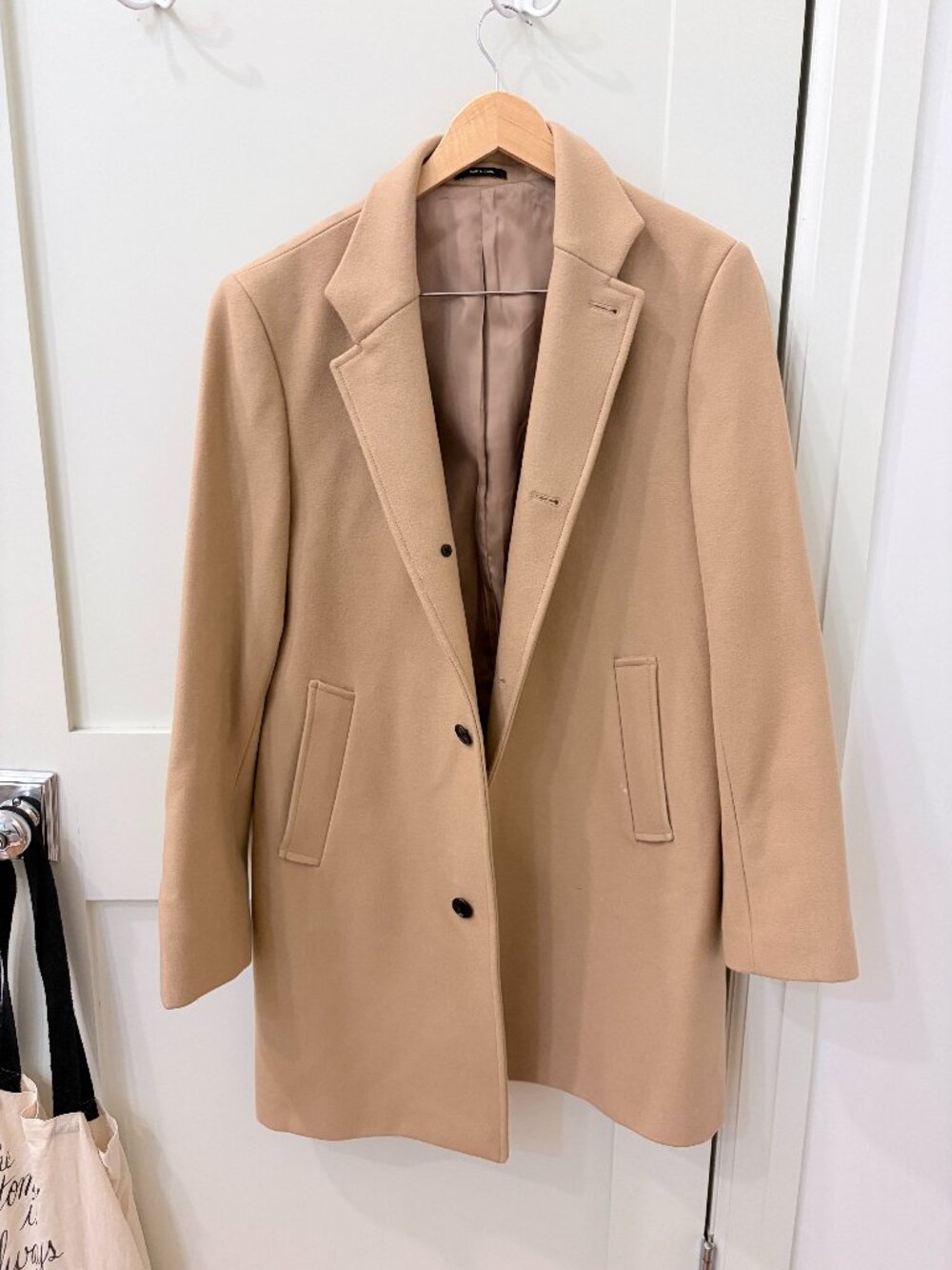 Club Monaco Camel Wool Coat Mens